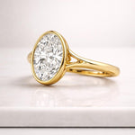 Load image into Gallery viewer, 1.7 Carat IGI Certified D Color VVS2 Clarity Oval Cut Lab Grown Diamond Bezel Set TULIP Style Cathedral Solitaire Engagement Ring 14k Gold 0.5 Ct Oval Cut, D,VVS2, IGI Certified, Lab Grown Diamond Solitaire Ring, Bezel Set Engagement Ring, Oval Diamond,Promise Ring Gift for her 3Ct D VVS2 IGI certified lab grown Oval diamond engagement ring lab created diamond with bezel engagement ring proposal ring promise Ring Oval Cut Lab Grown Diamond Bezel Set Engagement Ring Solitaire Diamond Promise Ring