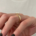 Load image into Gallery viewer, UNIQUE 2 Carat Asscher Cut Lab Grown Diamond Brick Band Solitaire Ring: 14k Yellow Gold Flush Fit 3.5MM Engagement Ring / Vintage Style Ring image 7