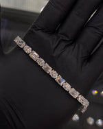 Load image into Gallery viewer, 33 Carat Emerald &amp; Oval Lab Diamond Tennis Bracelet, 14K White Gold Duo Cut Bracelet, Tennis Bracelet, Mens Bracelet, Womens Bracelet image 1