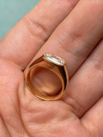 Load image into Gallery viewer, cushion lab grown diamond bezel set engagement ring in yellow gold