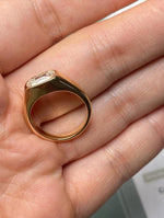 Load image into Gallery viewer, cushion lab grown diamond bezel set engagement ring in yellow gold