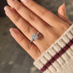 Load image into Gallery viewer, Lab grown radiant cut diamond ring with elegant hidden halo.