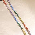 Load image into Gallery viewer, Iced Out 4MM Colorful Diamond Tennis Chain,Hip Hop Jewelry,Necklace For Men,Infinity Diamond Choker,Silver Color Chain,Necklace Unisex Gifts