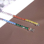 Load image into Gallery viewer, Iced Out 4MM Colorful Diamond Tennis Chain,Hip Hop Jewelry,Necklace For Men,Infinity Diamond Choker,Silver Color Chain,Necklace Unisex Gifts