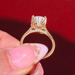 Load image into Gallery viewer, Tulip Pear Lab Diamond Engagement Ring Plain Band E VS IGI image 4