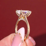 Load image into Gallery viewer, Tulip Pear Lab Diamond Engagement Ring Plain Band E VS IGI image 1
