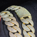 Load image into Gallery viewer, Iced Out 24mm Miami Cuban Link Chain,Mirco Pave Diamond Necklace,Hip Hop Jewelry image 3