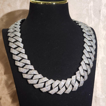 Iced Out 24MM Diamond Cuban Chain,Hip Hop Jewelry,Necklace For Men,Infinity Diamond Choker,Silver Color Chain,Necklace Unisex Gifts