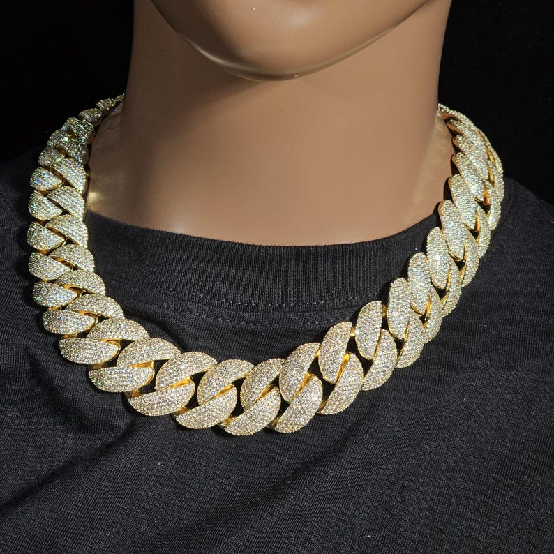 Iced Out 24mm Miami Cuban Link Chain,Mirco Pave Diamond Necklace,Hip Hop Jewelry image 8