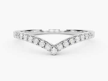 Chevron Moissanite Wedding Band