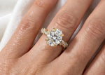 Load image into Gallery viewer, Oval Engagement Ring 3 Carat Moissanite Diamond Gold Twisted Pave Band