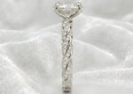 Load image into Gallery viewer, Oval Engagement Ring 3 Carat Moissanite Diamond Gold Twisted Pave Band