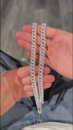 Load and play video in Gallery viewer, 8.5mm Moissanite Cuban Link Chain - 925 Silver- D Colour - Vvs1