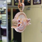 Load and play video in Gallery viewer, Iced Out Pendant "BANDZ" Moissanite Diamond Cicrle Pendant