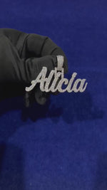 Load and play video in Gallery viewer, Customized Letter Pendant Iced Out "Alicia"