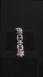 Load and play video in Gallery viewer, Men's Iced Multi Shape Link Bracelet &amp; 925 Sterling Silver with VVS1 Moissanite Diamond
