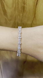 Load and play video in Gallery viewer, Marquise Cut Moissanite Diamond Tennis Bracelet