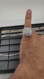Load and play video in Gallery viewer, Hip Hop Style Iced Out Men Ring 7.75 CTW
