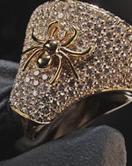 Load and play video in Gallery viewer, Custom Spider Web Ring – Iced Out Hip Hop Jewelry