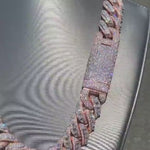 Load and play video in Gallery viewer, Moissanite Cuban Link Chain, Baguette &amp; Round VVS Moissanite Diamond Studded
