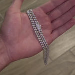 Load and play video in Gallery viewer, 6mm Moissanite Cuban Link Chain - 925 Silver - D Colour - Vvs1