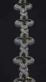 Load and play video in Gallery viewer, Unique Men's Green Peridot Marquise Cut Bracelet, Infinity Link