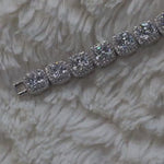 Load and play video in Gallery viewer, 10MM Clustered Moissanite Diamond Tennis Bracelet