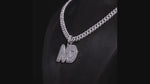 Load and play video in Gallery viewer, Initial Pendant Men Moissanite Diamond Pesonalized Letter "MD"