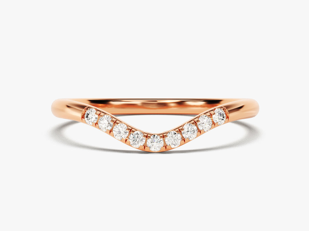 U-curved Moissanite Wedding Band