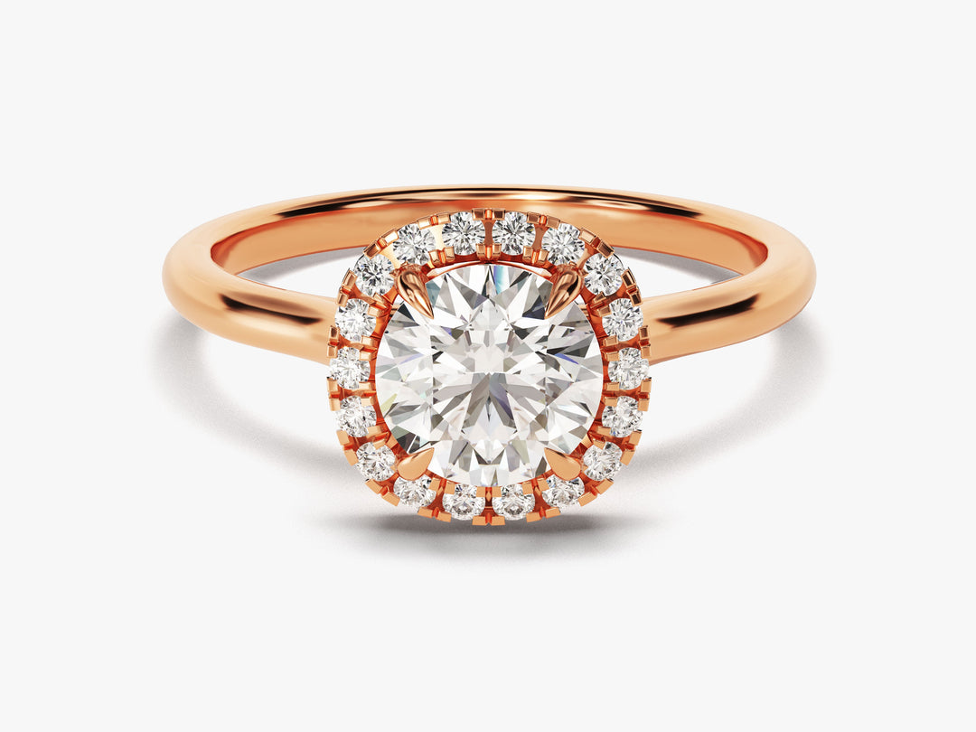 round diamond engagement ring rose gold