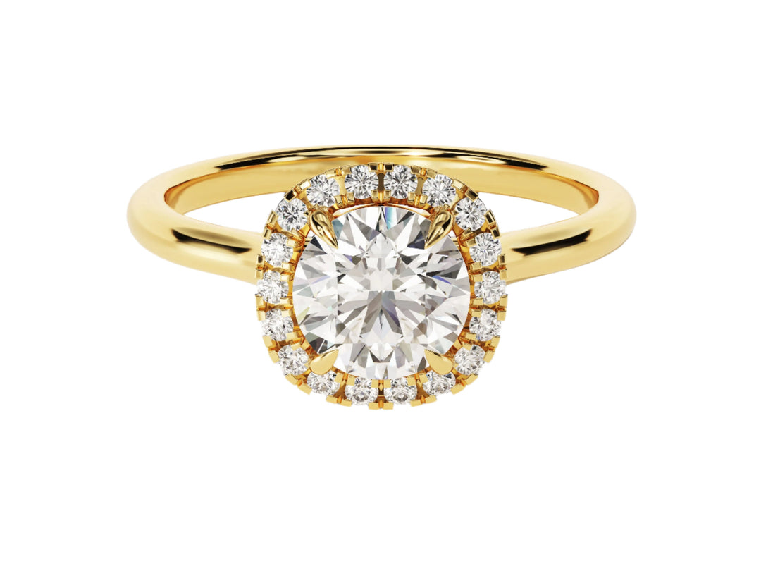 round diamond halo ring