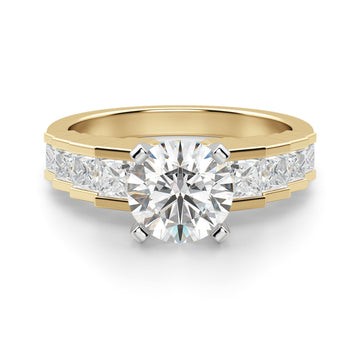 round diamond ring gold