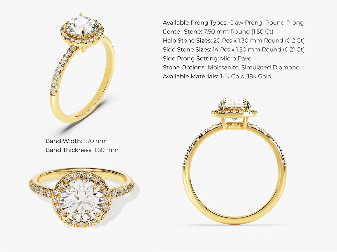 round engagement ring diamond band