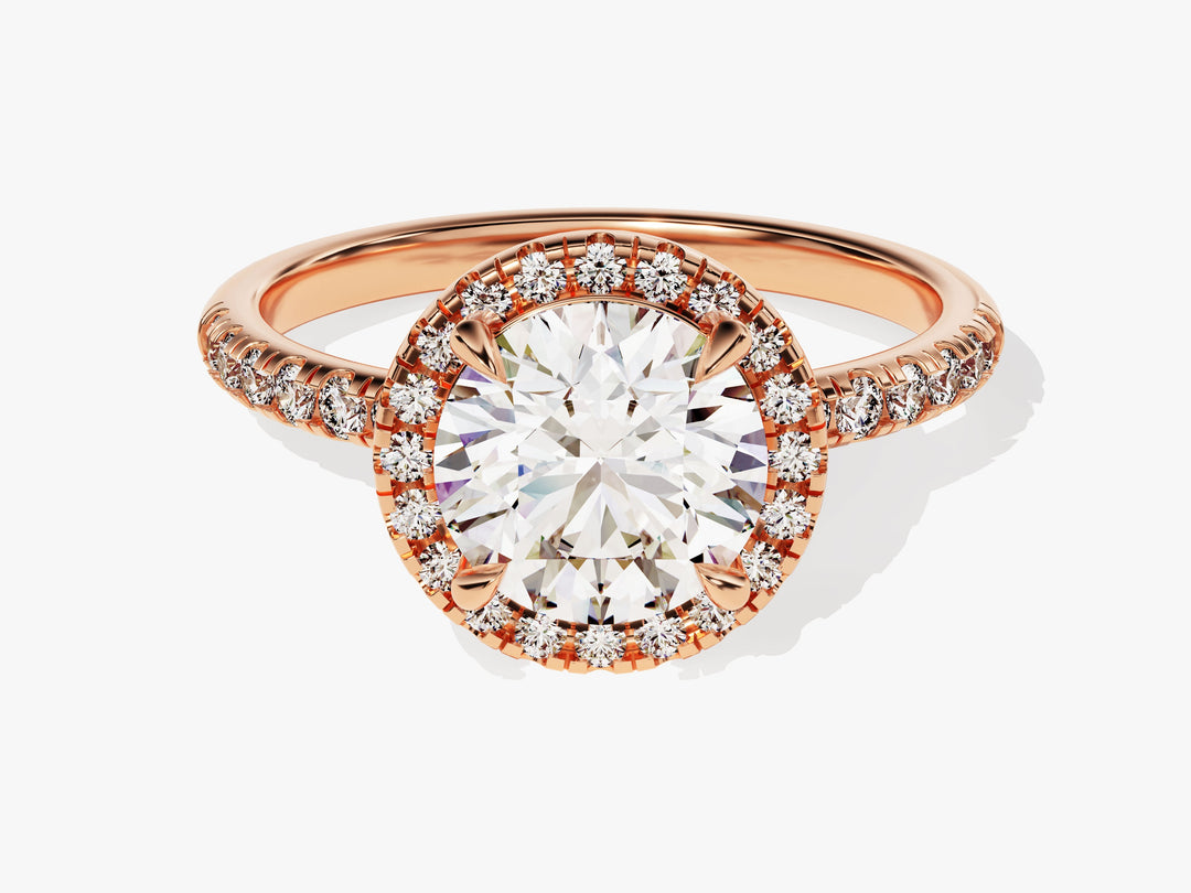 round engagement ring halo