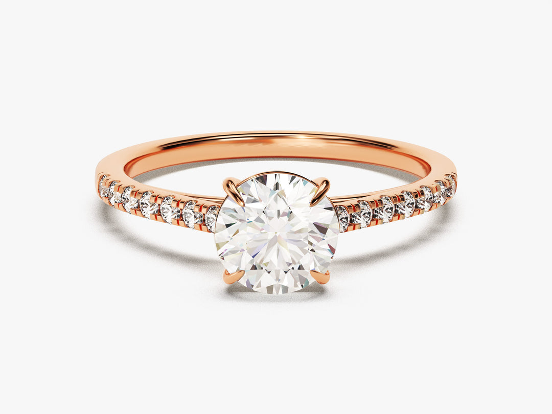 round engagement ring rose gold