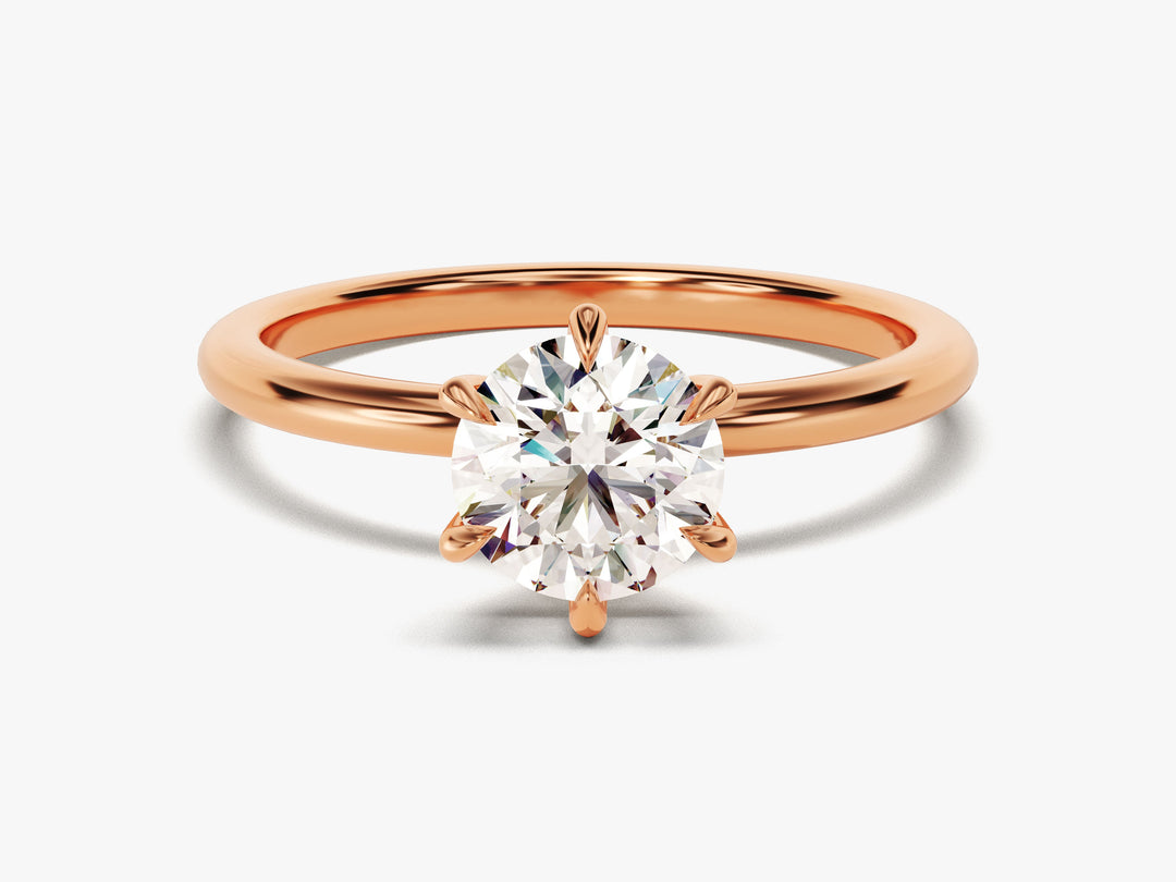 round solitaire engagement ring yellow gold