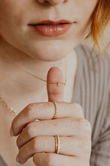 .03 ct Marquise Diamond on Beaded Chain Necklace