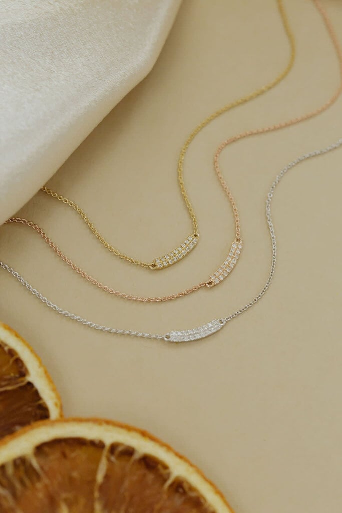 .06 ct Curved Two Row Pave Diamond Necklace