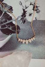 Load image into Gallery viewer, .15 ct Pave Diamond Pears Curved Necklace
