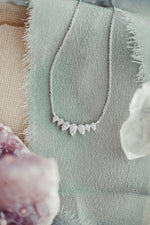 Load image into Gallery viewer, .15 ct Pave Diamond Pears Curved Necklace
