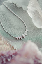 Load image into Gallery viewer, .15 ct Pave Diamond Pears Curved Necklace
