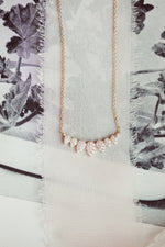 Load image into Gallery viewer, .15 ct Pave Diamond Pears Curved Necklace
