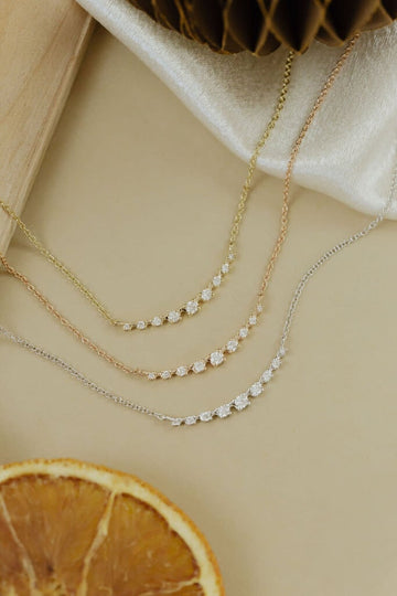 .20 ct Curved Bar with Tapered Diamonds Necklace