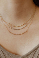 Load image into Gallery viewer, .22 ct Curved Diamond Bar Necklace
