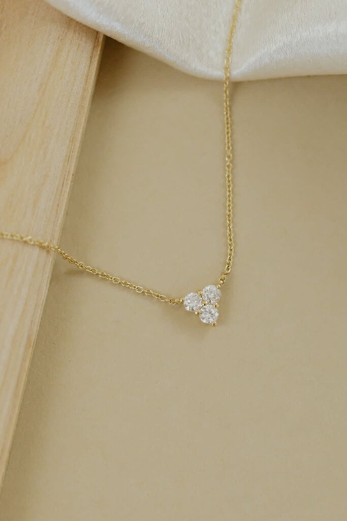 .23 ct Three Diamond Triangle Shape Necklace