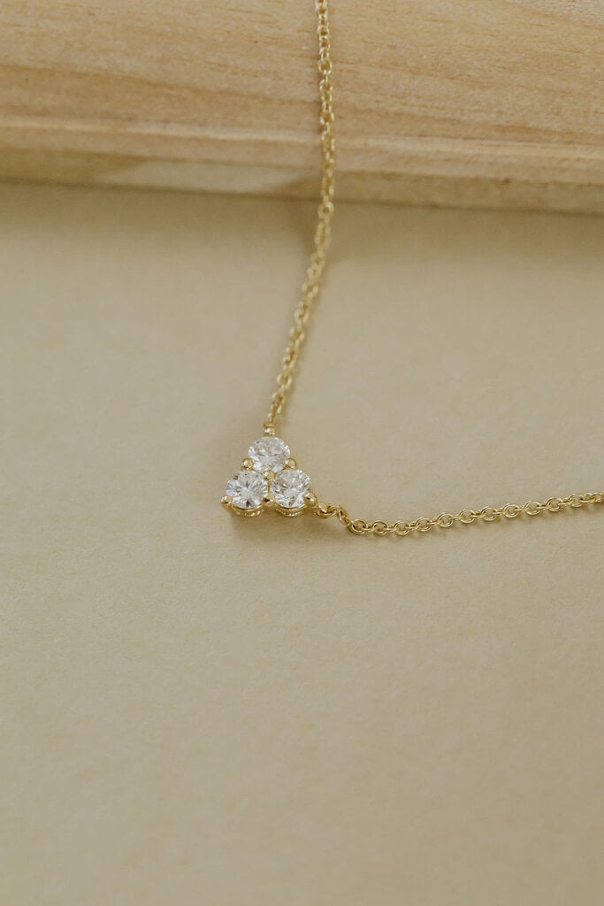 .23 ct Three Diamond Triangle Shape Necklace