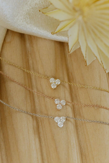 .23 ct Three Diamond Triangle Shape Necklace