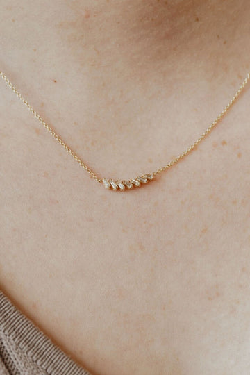 .28 ct Curved Baguette Diamond Necklace