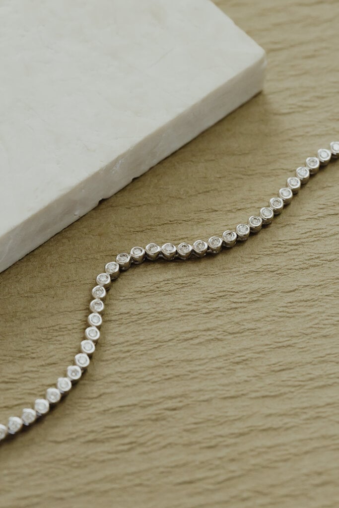 Bezel 1.60 ct Diamond Tennis Necklace