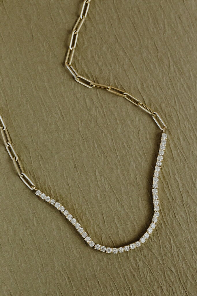 Paperclip Chain & 1.83 ct Diamond Necklace